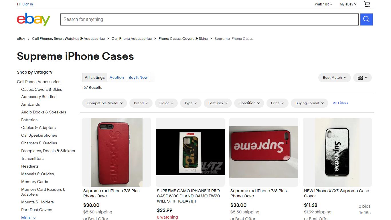 Supreme iPhone Cases for sale | eBay